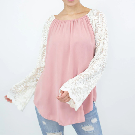 lace sleeve backless top