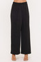 Women’s black wide-leg trousers with elastic waist.