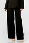 "Two-piece formal black blazer and pants set for women."