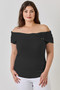Plus Size Ots Pointelle Knit Rib Fold Over Top  2