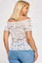 Plus Sized Off The Shoulder Lace Scallop Edge Top