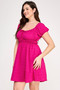 Plus Size Babydoll Bubble Check Dress