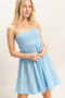 Sky blue eyelet lace.