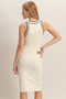 White sleeveless midi knit.