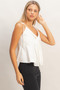 Isla Knot-Front Satin Top