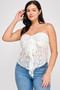 Lace hanky hem sweetheart blouse