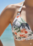 Tropical palm and leopard bikini.