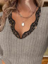 Feminine lace-trimmed knit