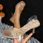 red carpet clear stilettos