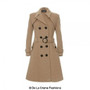Faux Wool Blend Double Breasted Coat (1201)