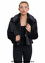 high fashion cropped flight coat