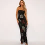 printed sweetheart neckline dress