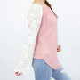 open back lace sleeve blouse