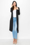 black open front cardigan with hood