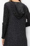 casual hooded drape cardigan black