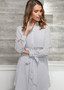 dove silver button up shirt dress