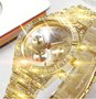 Women's diamond iced out watch