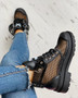 Eyelet Lace-Up Fishnet Martin Boots