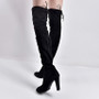 Womans Over the Knee Close Fitting Boots-Wide High Heel