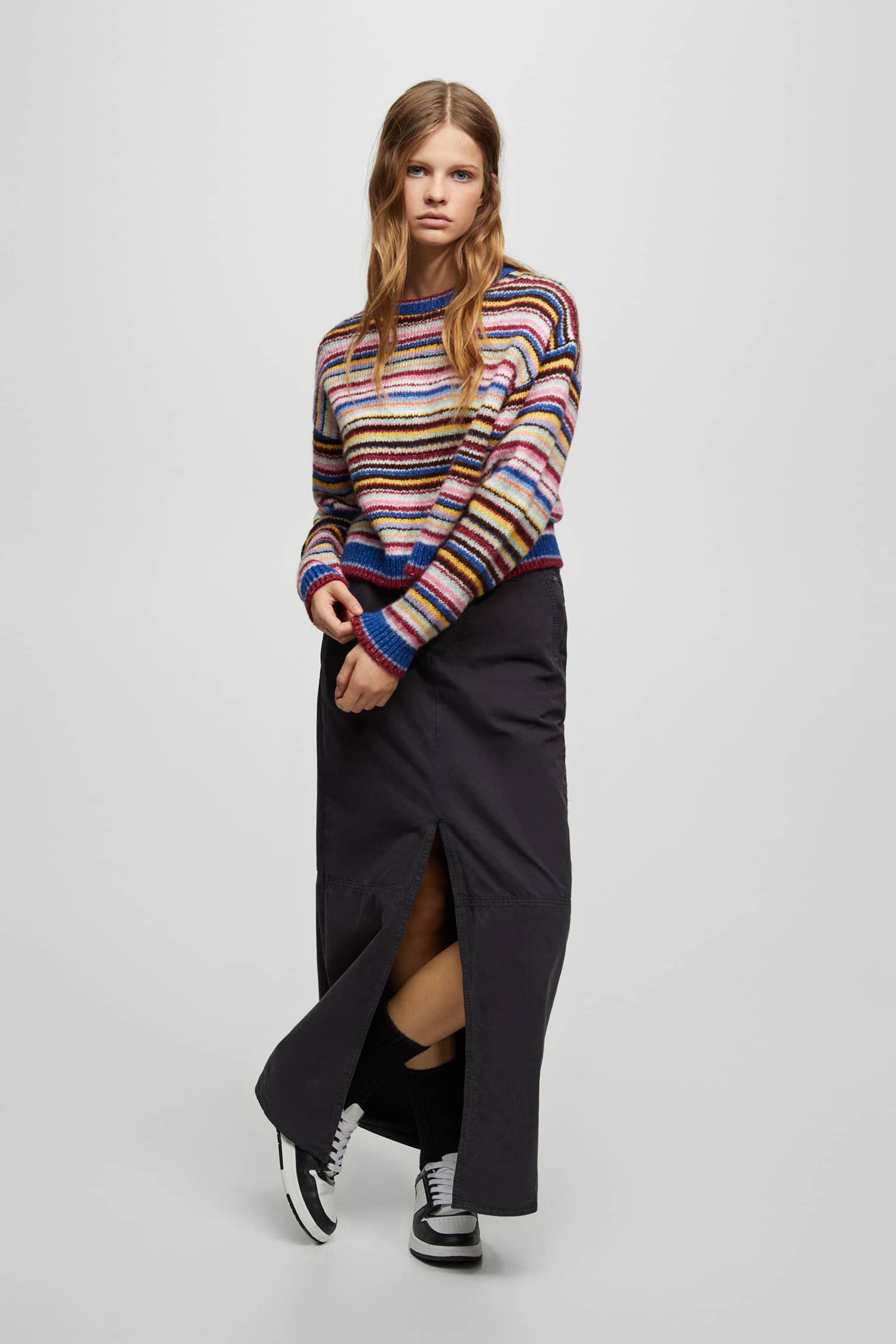 Sweter Color Color Candy Stripe Sweater