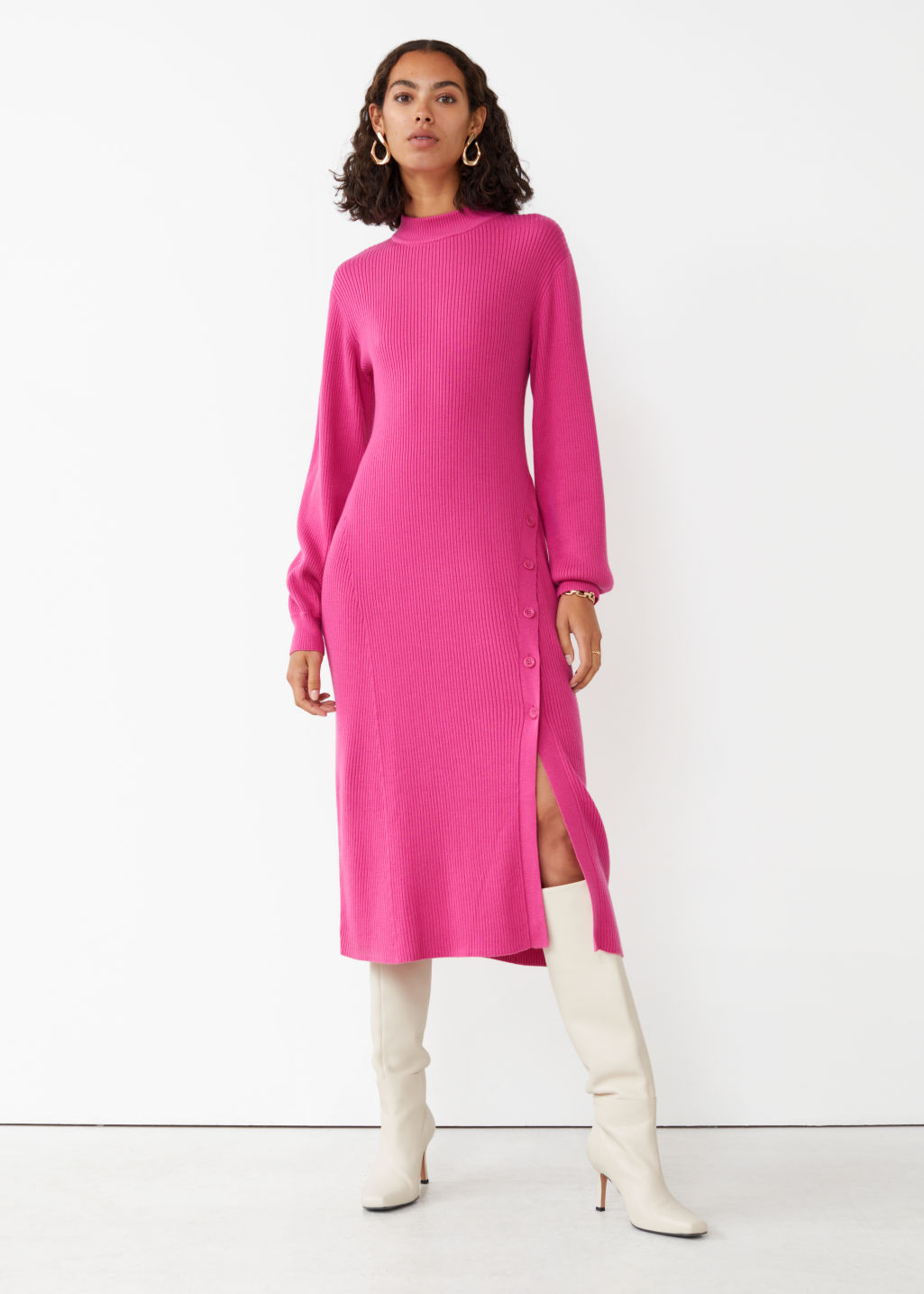 Rosa Buttoned Midi Dress