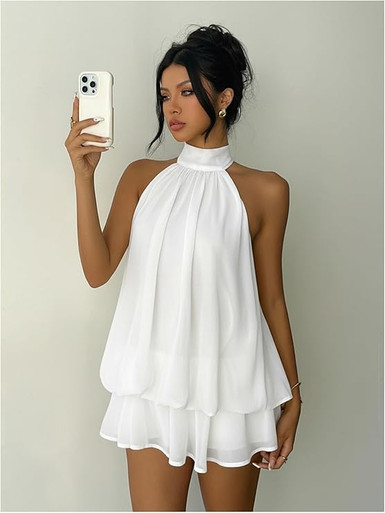 Backless Halter Sleeveless Dress