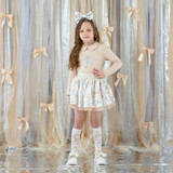 Adee Brie Bow Skirt Set Stone Beige