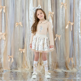 Adee Brie Bow Skirt Set Stone Beige