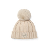 Adee Bobbie Pompom Hat Stone Beige