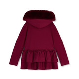 Adee Alina Fur Hood Legging Set Deep Cherry