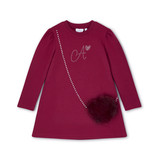Adee Alyssa Fur Handbag Dress Deep Cherry