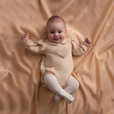 Little A Erin Fur Heart Romper Stone Beige