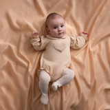 Little A Erin Fur Heart Romper Stone Beige