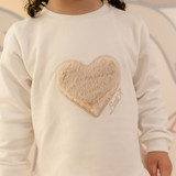 Little A Demi Fur Heart Legging Set Snow White
