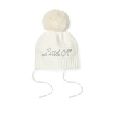 Little A Diamond Knitted PomPom Hat White
