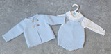 Sardon 3 Piece Romper Cardigan Set Blue 26VE-401