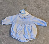 Sardon Smocked Romper Blue 26CB-624