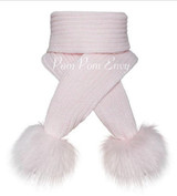 Pompom Envy Scarfs White Pink Blue Pompom Envy Scarfs White Pink Blue