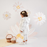Little A Bobbie Hooded Jacket with Bow Detail White