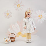 Little A Bobbie Hooded Jacket with Bow Detail White