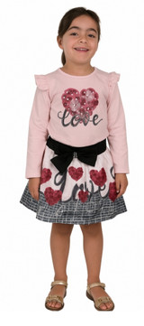 Giorgio Bambini Skirt Set Love Pink YG16 Giorgio Bambini Skirt Set Love Pink YG16