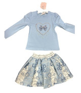 Giorgio Bambini Skirt Set Bow Blue YG 15 Giorgio Bambini Skirt Set Bow Blue YG 15