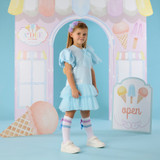 Adee Sparkle Tulle Frill Dress Blue
