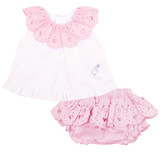 Little A Orla Jam Pants Set with Broderie Anglaise Collar