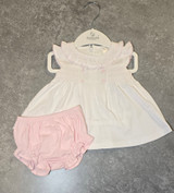 Deolinda Smocked Jam Pants Set Pink/ White DBV26704