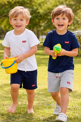 Levi Short Set White/ Navy 8EK813-W1T