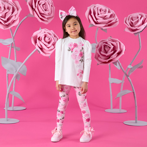 Adee Ayla Rose Print Insert Leggings Set