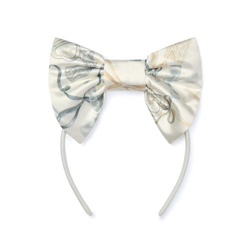 Adee Allie Printed Bow Headband Snow White