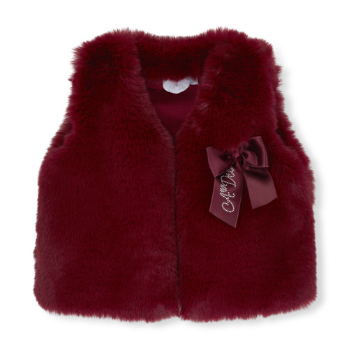 Adee Anna Fur Gilet Deep Cherry