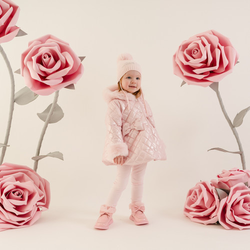 Little A Dolly Quilted Jacket Pink